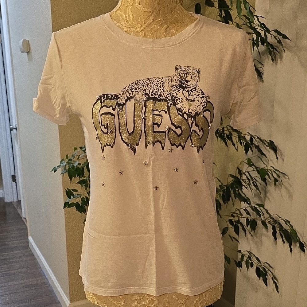 GUESS Leopard Logo Tee
